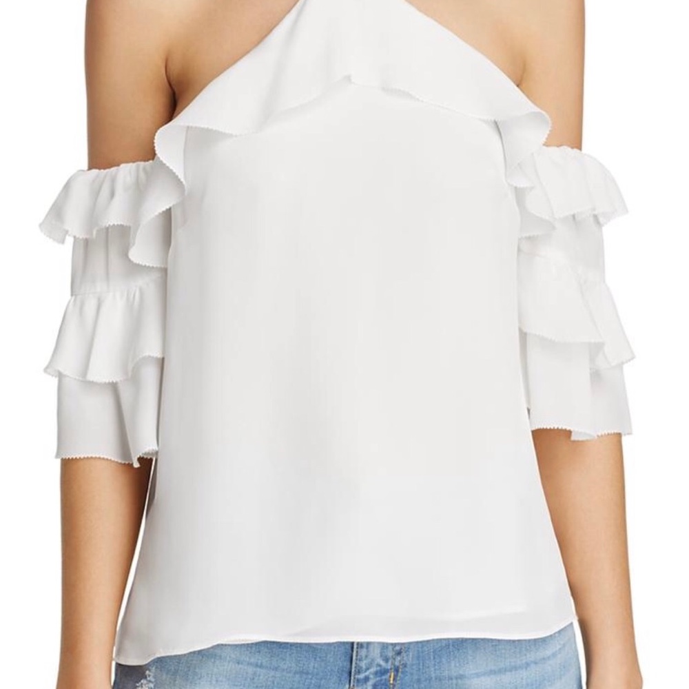 PARKER WOMENS NATALIA COLD SHOULDER NECK BLOUSE